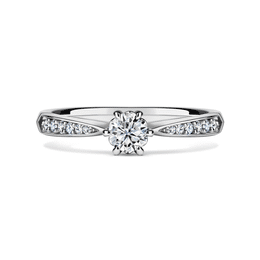 Minerva Side Stones | Zásnubní prsten se středovým kamenem 0.25 ct, bílé zlato, s diamanty