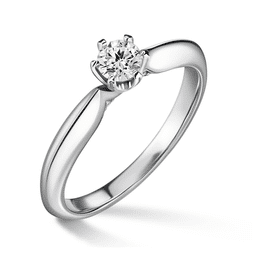 Mira | Zásnubný prsteň so stredovým kameňom 0.25ct, biele zlato, s diamantmi