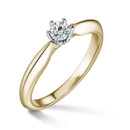 Mira | Zásnubný prsteň so stredovým kameňom 0.180ct, biele a žlté zlato, s diamantmi