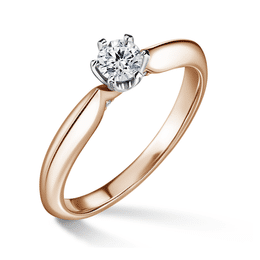 Mira | Zásnubný prsteň so stredovým kameňom 0.25ct, ružové zlato, s diamantmi