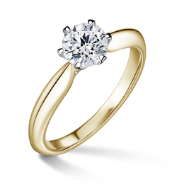 Mira | Zásnubný prsteň so stredovým kameňom 0.72ct, biele a žlté zlato, s diamantmi