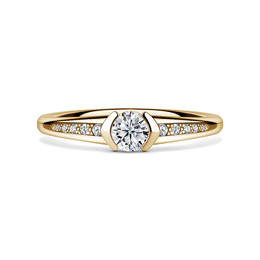 Harmonia | Zásnubní prsten se středovým kamenem 0.25ct, žluté zlato, s diamanty