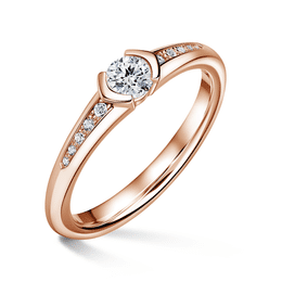 Harmonia | Zásnubní prsten se středovým kamenem 0.25ct, růžové zlato, s diamanty