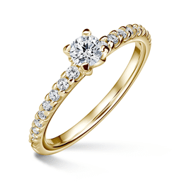 Aria | Zásnubní prsten se středovým kamenem 0.25 ct, žluté zlato, s diamanty