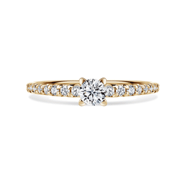 Aria | Zásnubní prsten se středovým kamenem 0.25 ct, žluté zlato, s diamanty