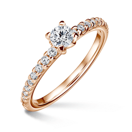 Aria | Zásnubní prsten se středovým kamenem 0.25 ct, růžové zlato, s diamanty