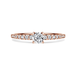 Aria | Zásnubný prsteň so stredovým kameňom 0.25 ct, ružové zlato, s diamantmi