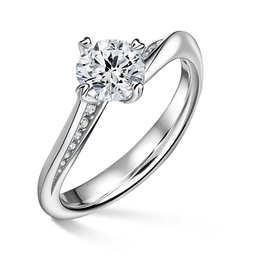Freya Side Stones | Zásnubní prsten se středovým kamenem 1.000ct, bílé zlato, s diamanty