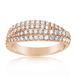 Zlatý dámský prsten DF 3350 z růžového zlata, s briliantem