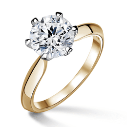 Mira | Zásnubní prsten se středovým kamenem 1.9ct, bílé a žluté zlato, s diamanty