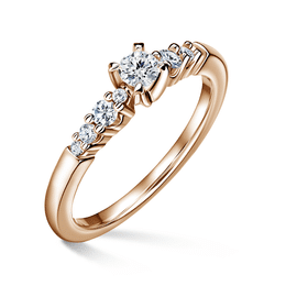 Sierra | Zásnubní prsten se středovým kamenem 0.145ct, růžové zlato, s diamanty