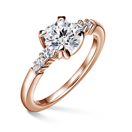 Sierra | Zásnubní prsten se středovým kamenem 1.310ct, růžové zlato, s diamanty