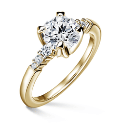 Sierra | Zásnubní prsten se středovým kamenem 1.900ct, žluté zlato, s diamanty