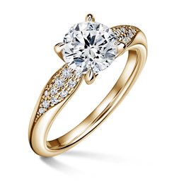 Luna | Zásnubní prsten se středovým kamenem 1.310ct, žluté zlato, s diamanty