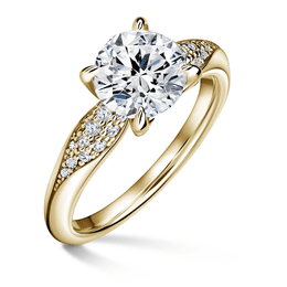 Luna | Zásnubní prsten se středovým kamenem 1.900ct, žluté zlato, s diamanty