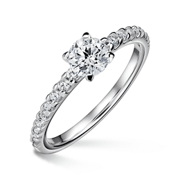 Aria | Zásnubní prsten se středovým kamenem 0.700ct, bílé zlato, s diamanty