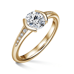 Harmonia | Zásnubní prsten se středovým kamenem 1.310ct, žluté zlato, s diamanty