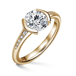 Harmonia | Zásnubní prsten se středovým kamenem 1.900ct, žluté zlato, s diamanty