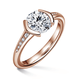 Harmonia | Zásnubní prsten se středovým kamenem 1.900ct, růžové zlato, s diamanty