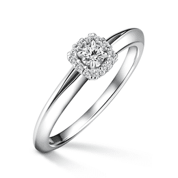 Odette | Zásnubný prsteň so stredovým diamantom 0.145ct, biele zlato, s diamantmi
