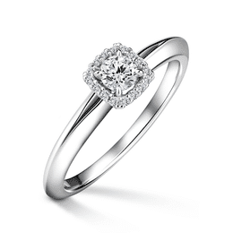 Odette | Zásnubní prsten se středovým diamantem 0.180ct, bílé zlato, s diamanty