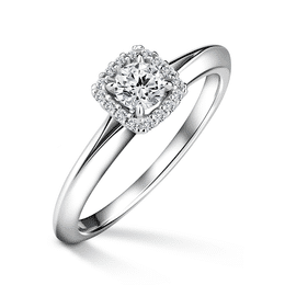 Odette | Zásnubný prsteň so stredovým diamantom 0.25ct, biele zlato, s diamantmi