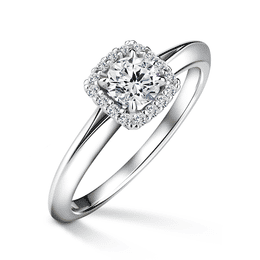 Odette | Zásnubný prsteň so stredovým diamantom 0.400ct, biele zlato, s diamantmi