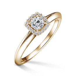 Odette | Zásnubný prsteň so stredovým diamantom 0.266ct, žlté zlato, s diamantmi