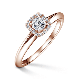 Odette | Zásnubný prsteň so stredovým diamantom 0.25ct, ružové zlato, s diamantmi