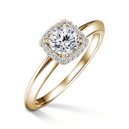 Odette | Zásnubní prsten se středovým diamantem 0.500ct, žluté zlato, s diamanty