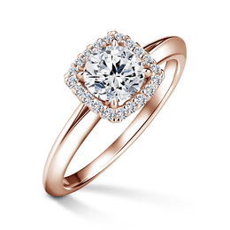 Odette | Zásnubní prsten se středovým diamantem 0.700ct, růžové zlato, s diamanty