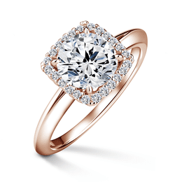 Odette | Zásnubní prsten se středovým diamantem 1.310ct, růžové zlato, s diamanty