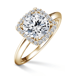 Odette | Zásnubní prsten se středovým diamantem 1.900ct, žluté zlato, s diamanty
