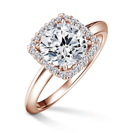 Odette | Zásnubní prsten se středovým diamantem 1.900ct, růžové zlato, s diamanty
