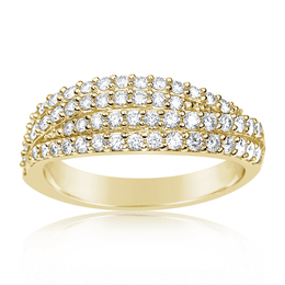 Zlatý dámský prsten DF 3350 ze žlutého zlata, s briliantem