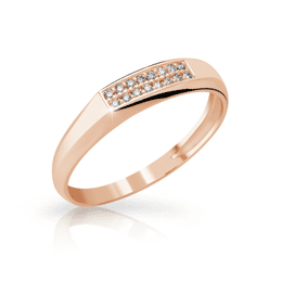 Zlatý dámský prsten DF 2838 z růžového zlata, s briliantem
