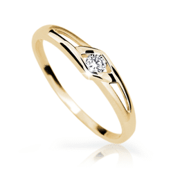 Zlatý dámský prsten DLR 1633 ze žlutého zlata, se zirkonem