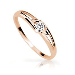 Zlatý dámský prsten DLR 1633 z růžového zlata, se zirkonem