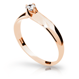 Zlatý prsten DLR 1891 z růžového zlata, se zirkonem