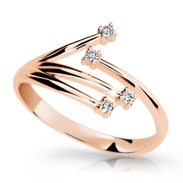 Zlatý prsteň DLR 2063 z růžového zlata, so zirkónmi