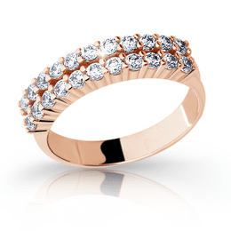 Zlatý prsteň DLR 2073 z růžového zlata, so zirkónmi