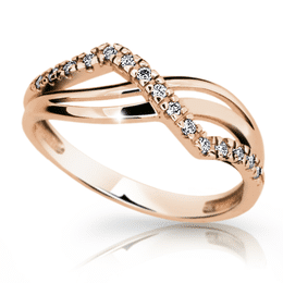 Zlatý prsteň DLR 2082 z růžového zlata, so zirkónmi