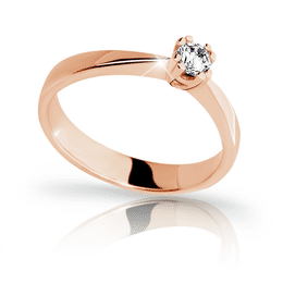 Zlatý zásnubní prsten DLR 2119 z růžového zlata, se zirkonem