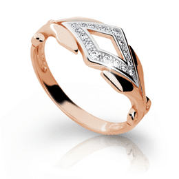 Zlatý prsteň DLR 2145 z růžového zlata, so zirkónmi