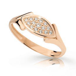 Zlatý prsteň DLR 2331 z růžového zlata, so zirkónmi