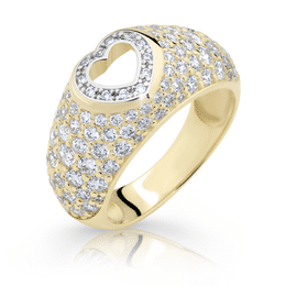 Zlatý prsteň DLR 2407 zo žltého zlata, so zirkónmi