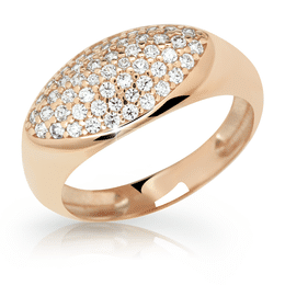 Zlatý prsten DLR 2516 z růžového zlata, se zirkony