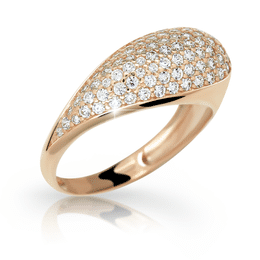 Zlatý prsten DLR 2518 z růžového zlata, se zirkony