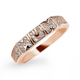 Zlatý dámský prsten DLR 3202 z růžového zlata, se zirkony