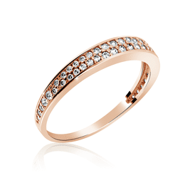 Zlatý prsten DLR 2649 z růžového zlata, se zirkony